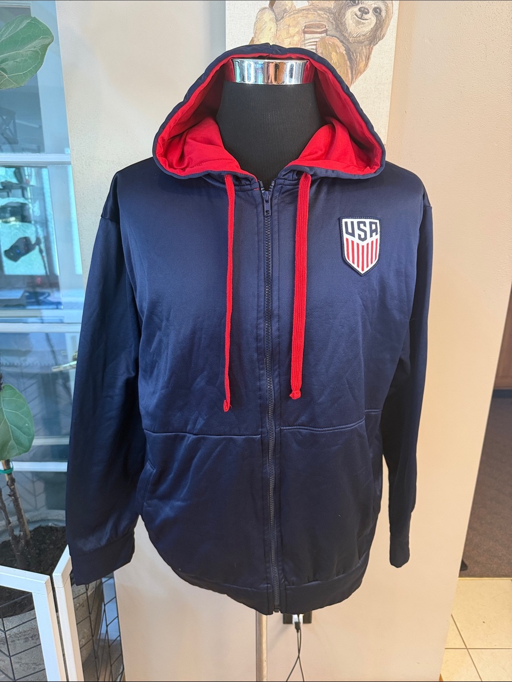 USA Soccer Zip Up Hoodie Large